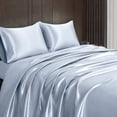 thumbnail image 4 of Juego de sábanas Homiest Satin Luxury Silky 4 piezas Queen Baby Blue, 4 of 8