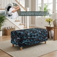 thumbnail image 4 of FOR U DESIGNS Leopard Print Ottoman Cover for Flip-Top Storage Stool, Stretch Rectangle Footrest Cover Washable Non-Slip Foot Chest Chair Slipcover with Elastic Bottom for Bedroom, 4 of 7