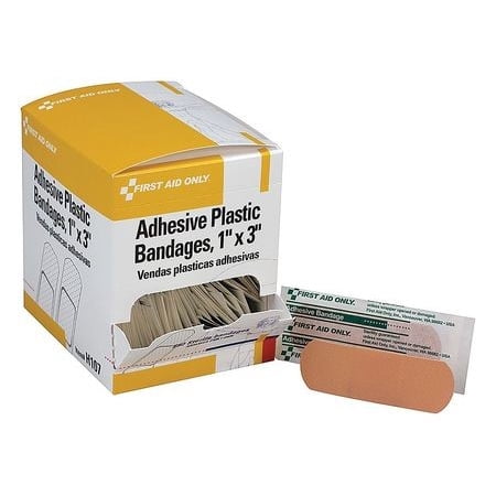 First Aid Only Plastic Bandages - FIRST AID ONLY Adhesive Bandage,Plastic,3 x 1 In,PK250 H107