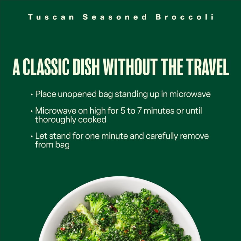 Green Giant Simply Steam Tuscan Seasoned Broccoli, 9 oz Bag
