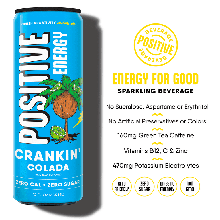 Positive Energy Drink - Crankin' Colada | Zero Sugar, Zero Calorie