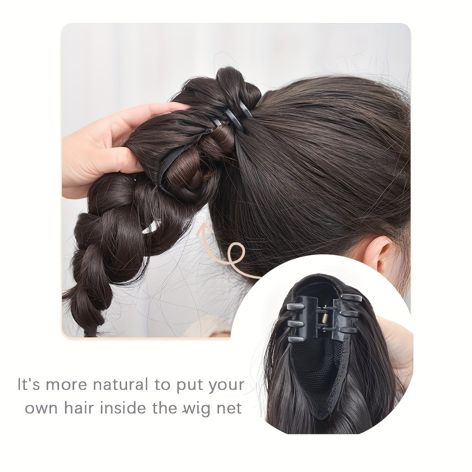 Elegant Claw Clip Ponytail Extension - Claw Clip Braided Ponytail, Ideal for Parties and Festivals