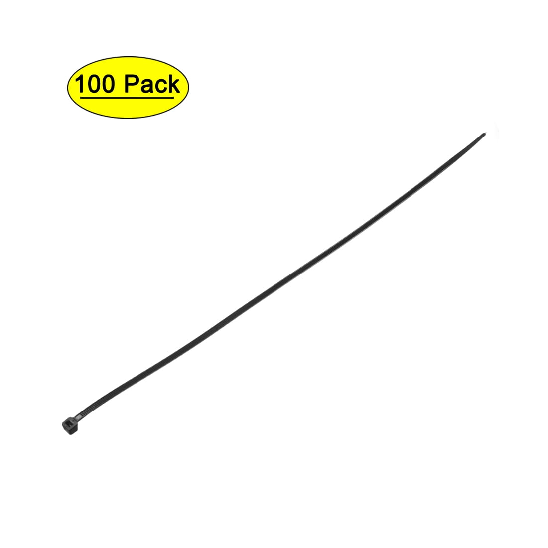 Uxcell Cable Zip Ties Flexible Cable Tie Wraps Self-Locking Nylon 9.84' x 0.11' Black 100pcs