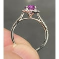 thumbnail image 3 of Lab Created Beautiful 3 Ctw Vivid Purplish Pink Sapphire Engagement Ring Couple Ring Promise Ring Gift For Love, 3 of 5