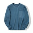 thumbnail image 4 of WMTBSRSW Men's Crewneck Sweatshirt Sherpa Lined Casual Fleece Pullover Long Sleeve Warm Lightwieght Sweater Sweatshirts Blue XL, 4 of 4