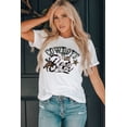 thumbnail image 1 of ABPHQTO Camiseta vaquera blanca con estampado occidental de VAQUEROS Y CERVEZA para mujer, 1 of 5