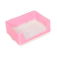 thumbnail image 3 of Caja de arena para gatos, inodoro para mascotas, fácil de limpiar con rejilla, bandeja de inodoro para orinar, caja de inodoro esquinera para Chinchil rosa, 3 of 8