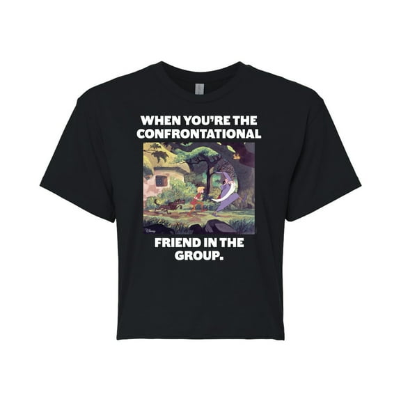 Disney - The Sword And The Stone - Confrontational Friend in the Group - Juniors Cropped Cotton Blend T-Shirt