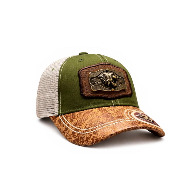 KNITE Gorra Trucker Hombre Pantera Rugido Vaquera Herraje Metálico Rancho