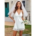 thumbnail image 5 of Avidlove Sexy Lingerie for Women Satin Lace Chemise Nightgown Sexy Full Slips Sleepwear White Small, 5 of 7