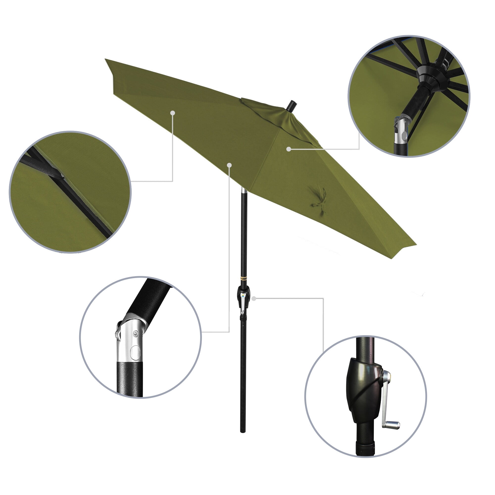 4 ft patio umbrella GRAND PATIO Outdoor JENA 6x4 FT Rectangular Flat Patio Market Umbrella