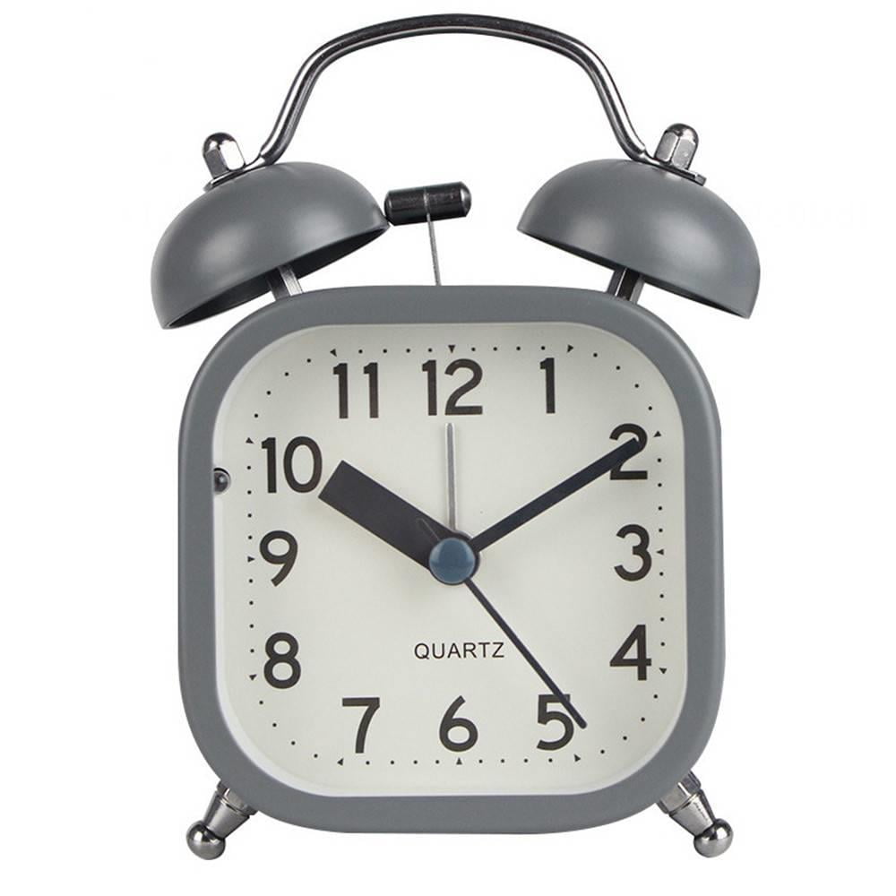 Alarm Clock Metal Bell Clock Silent Scanning Digital Alarm Clock