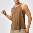 thumbnail image 4 of Jinhomg Men's Loose Tank Top Lightweight Comfy Sleeveless Crew Neck Workout Shirts Basic Solid Gym Athletic Undershirts Regular Fit Sportswear Fall Saving Brown XXL, 4 of 6
