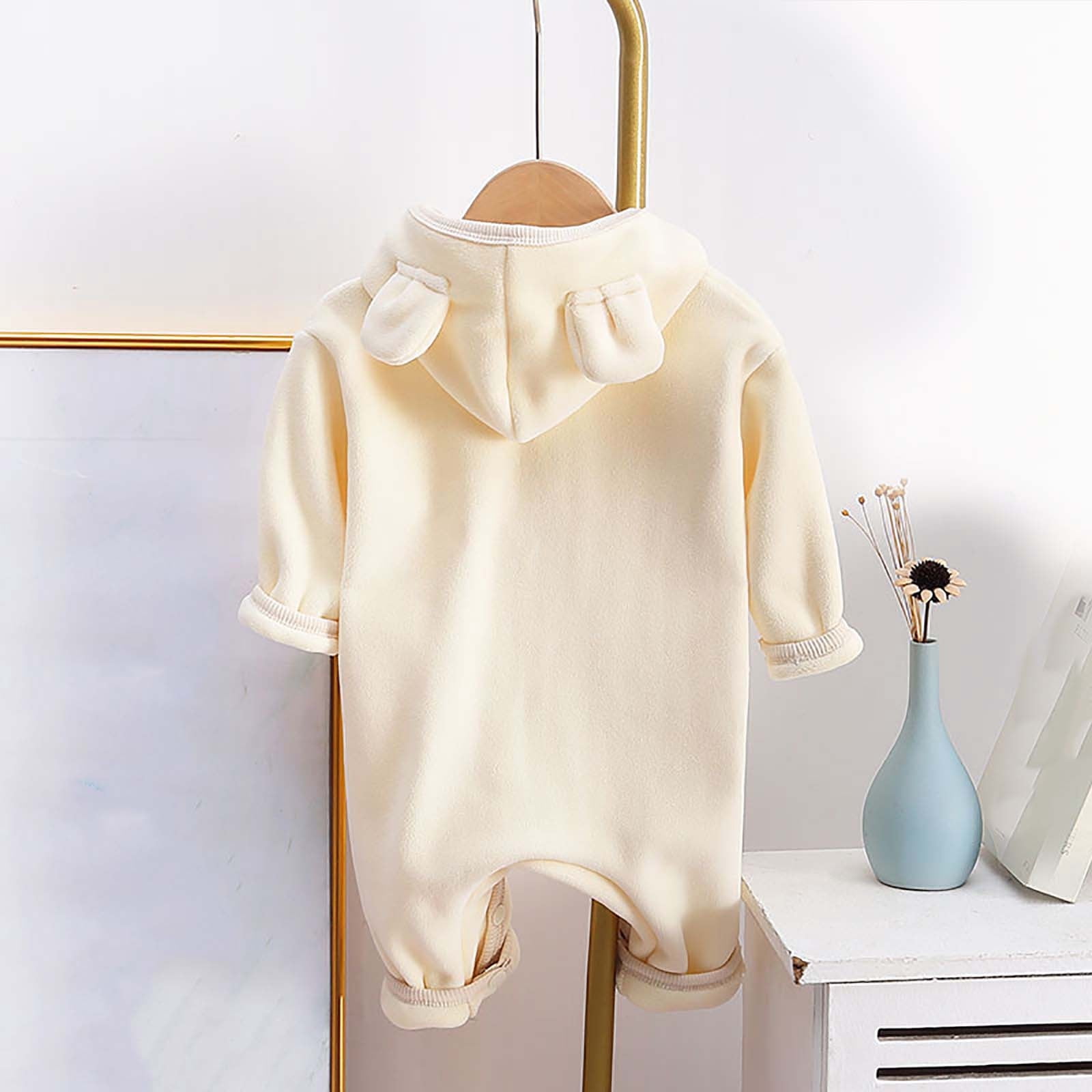 Hicidod Newborn Fleece Romper Snowsuit Cute Thick Soft Jumpsuit Bodysuit Warm Outwear Fall Winter Onesie Pajamas for Baby Boys Girls