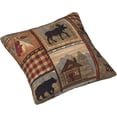 thumbnail image 2 of Set of 2 Square 20x20 inch Retro Brown Throw PillowCovers Rustic Lodge Bear Moose Decorative Throw Pillowcase for Home Sofa Soft Velvet Cushion Cases (50x50 cm) House Cabin Pine Nut, 2 of 4