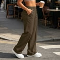 thumbnail image 7 of Lightweight Wide Leg Pants Women Front Seam Elastic Waist Sweatpants Women Casual Lounge Travel Pants with Pockets Solid Color Loose Pants, 7 of 7