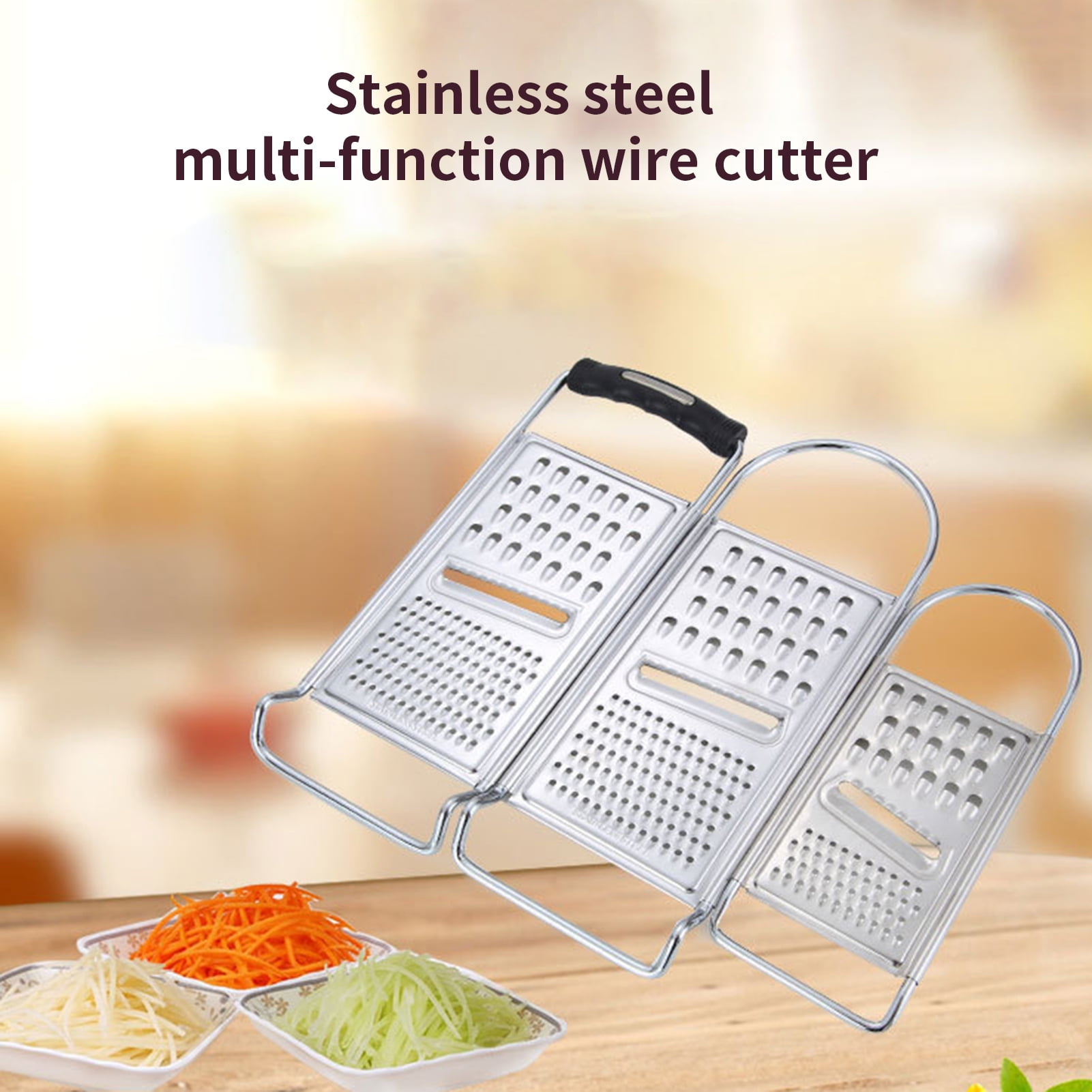 iezzei Rotary Cheese Grater - Vegetable Cutter, Potato Slicer, Carrot  Shredder, Nut Grinder with 5 Stainless Steel Blades - Safe & Strong Suction  Base