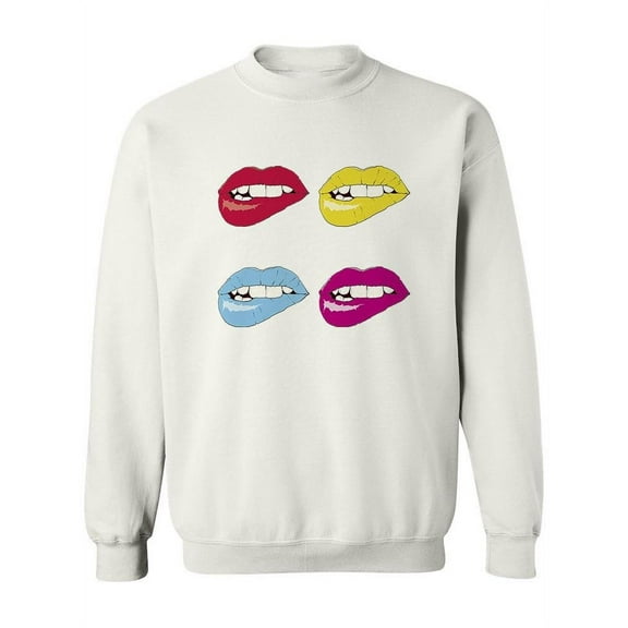 Pop Art Lips. Sweatshirt Women -Image by Shutterstock, Female Small
