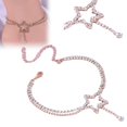 thumbnail image 2 of Sta R Double Layer Rhinestone Anklet Exquisite Novelty Shiny Beach Anklet For Women, 2 of 4