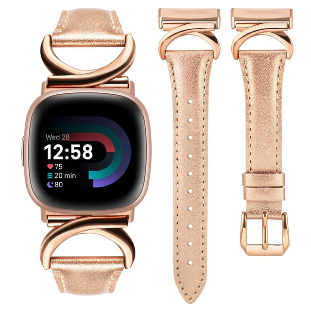 Correa de reloj Minyee Leather compatible con Fitbit Versa 4/3/Sense