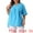 Blue, variant on DARING DIVA Women's Plus Dip Hem V Neck Short Sleeve Tunic Top 1X Blue