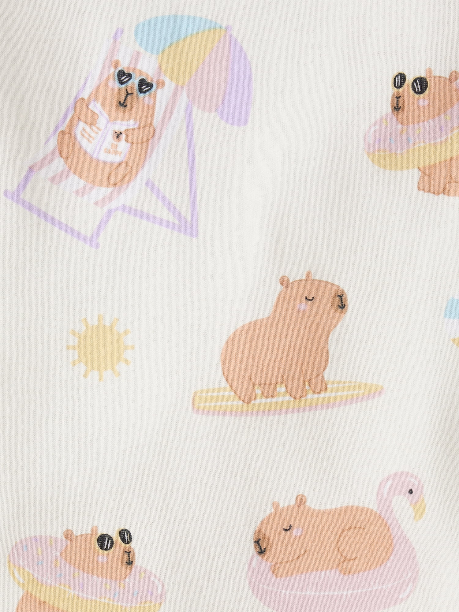 The Children's Place Girls Short Sleeve Summer Capybara Snug Fit Cotton PJs, Sizes 4-16