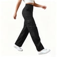 thumbnail image 6 of Axiiglly Cargo Pants Women Button Zip High Waist Work Pants with Multi Pockets Plus Size Climbing Hiking Athletic Trousers S-3XL, 6 of 9