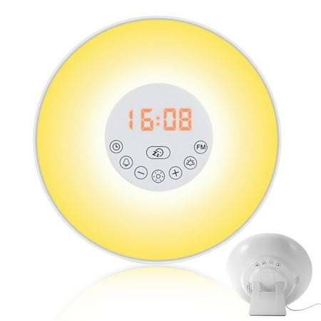 Sunrise Alarm Clock Light - Sunrise Alarm Clock, Wake Up Light Sunrise Simulation Alarm Clock with Nature Sounds, FM Radio, Touch Control and USB Charger