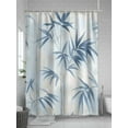 thumbnail image 5 of Fsddascl Pastoral Botanical Shower Curtain Set - Small 36" x 72" Washable Bathtub Curtain with 12 Hooks, Spring Summer Leaf Blue Waterproof Fabric Stall Shower Curtains for Bathroom/Bathtub Décor, 5 of 6