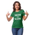 thumbnail image 4 of Inkmeso Crew Neck Mom Wow Graphic Tshirt Short Sleeve Women Cotton Tee Casual, 4 of 9