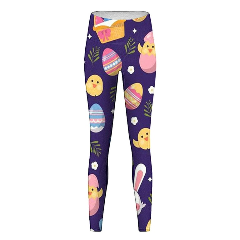 Susanny Womens Easter Leggings Plus Size Bunny Egg Plus Size Rabbit Tummy  Control Yoga Pants Easter Day High Waisted Funny Workout Stretchy Tights