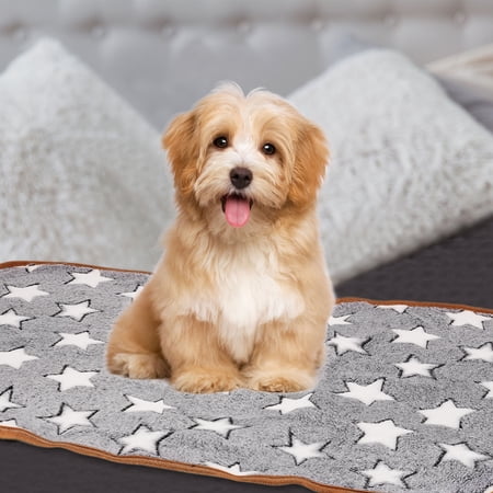 Uxcell Pet Blanket Flannel Star Printed Throw Blanket 30x42 Inches (Gray 1 Pack 3)