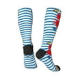 thumbnail image 4 of Balery Red Funny Crab On Blue Stripe Fun Novelty Socks Men'S Women'S Crew Socks Funny Crazy Novelty Socks Quirky And Cool Socks, 4 of 9