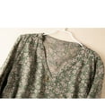 thumbnail image 4 of Lilgiuy Women's Ramie V-Neck Shirt Fashion Floral Retro Literary Blouse Loose Long-Sleeved Everything Top Wild Base Tees, 4 of 4