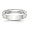 thumbnail image 4 of 10K White Gold 4mm Light Weight Milgrain Half Round Band Ring Size 8.5, 4 of 7