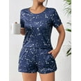 thumbnail image 5 of Ekouaer Women's Pajama Sets Short Sleeve Pjs 2 Piece Top and Shorts Sleepwear Comfy Soft Lounge Sets with Pockets, 5 of 7