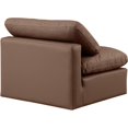 thumbnail image 5 of Bowery Hill Contemporary Vegan Leather Armless Chair in Brown, 5 of 9