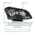 thumbnail image 3 of Spec-D Tuning Black Headlights Amber Compatible with 2008-2012 Chevy Malibu LS LT LTZ, 2008-2010 Hybrid Models, L+R Pair Head Light Lamp Assembly, 3 of 7