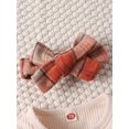 thumbnail image 6 of Baby Girls Fall Outfits Long Sleeve 6 12 18 24M 3Y Romper + Plaid Suspender Skirt + Headband Set Newborn Clothes, 6 of 10