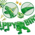 thumbnail image 3 of Banner de cumpleaños Sacguguber con diseño de dinosaurio verde para niños y niñas, 3 of 7