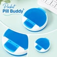 thumbnail image 4 of Round Pill Organizer 4 Compartment Blue Compact Daily Case for Travel, 4 of 6