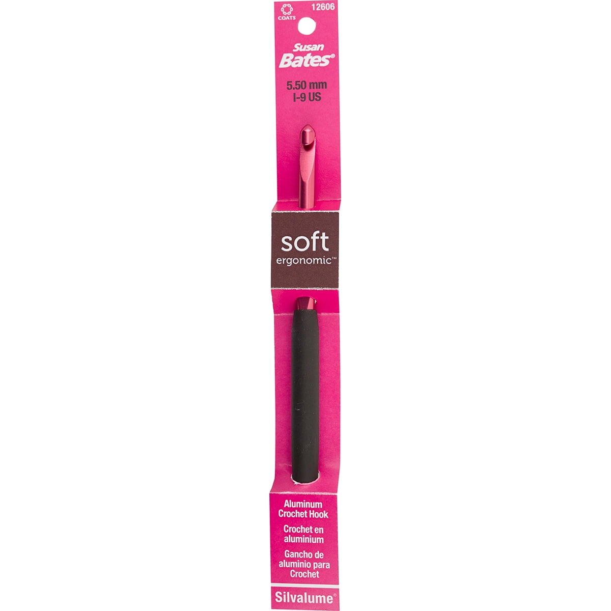 Silvalume Soft Handle Aluminum Crochet Hook 5.5'-Size I9/5.5mm