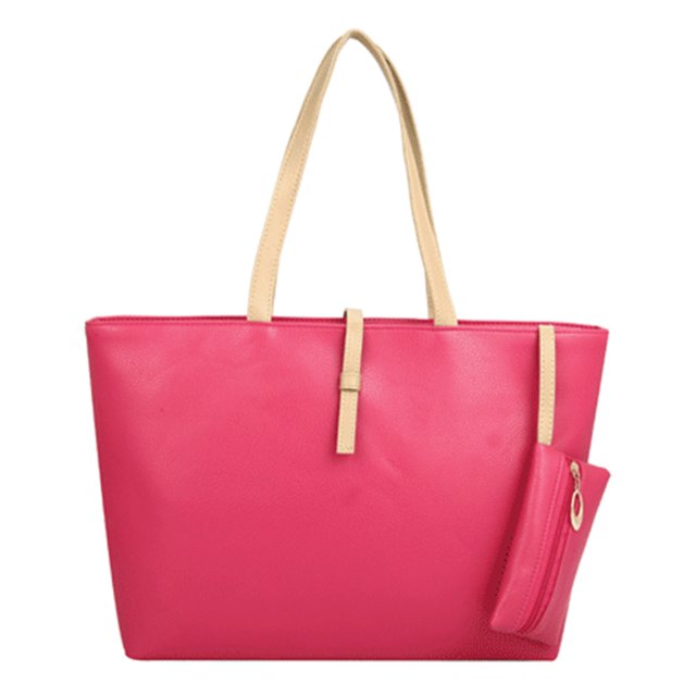 Sac Fourre-Tout pour Femmes Grande Capacité Simple Décontracté Sac à Main Sac d'Épaule avec Mini Portefeuille
