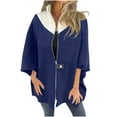 thumbnail image 3 of Winter Dresses for Women 2025 Fall Outfits for Women 2025 Winter Loose Casual Color Matching Jacket Zipper Stand Collar Woolen Top, 3 of 7