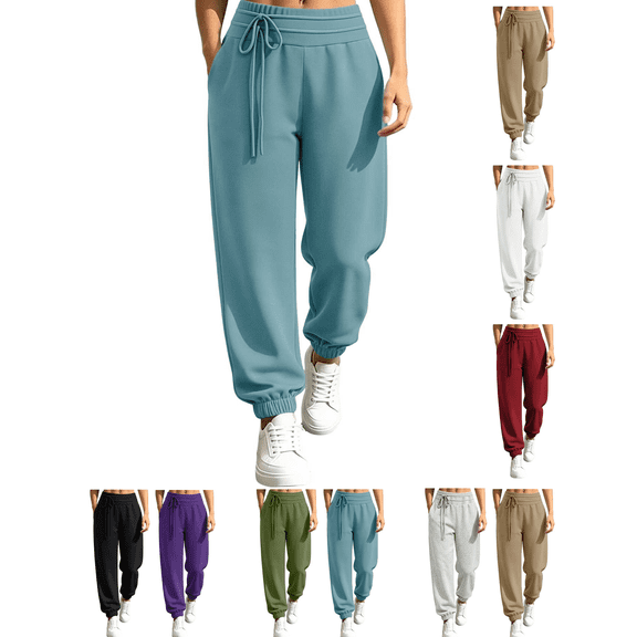 Sweatpants for Women High Waist Loose Joggers Drawstring Soft Lounge Pants With Pockets Casual Athletic Daily Pants