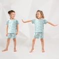 thumbnail image 5 of Summer Short Sleeve Pajama Sets Cat Flower Grass Patterns Sleepwear Nighty 95% Cotton (5-14Y), 5 of 7