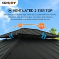 thumbnail image 6 of Sunjoy Hard Top Gazebo, 13ft x 15 ft, Patio Steel Frame, 2 Tier Metal Roof, with Netting, 6 of 14