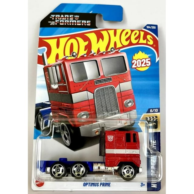 Vehículo fundido Hot Wheels Optimus Prime rojo y azul
