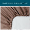thumbnail image 3 of PiccoCasa Cotton Fitted Sheet 15" Large Pocket Bottom Sheet Full Chocolate Color, 3 of 7