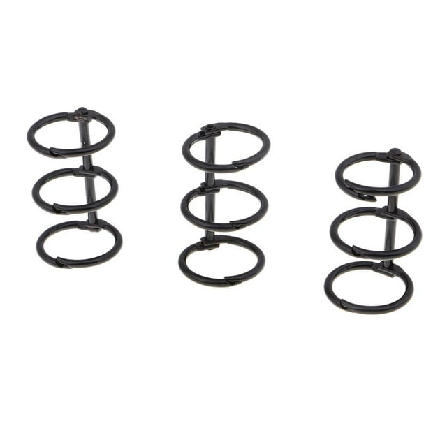segolike 3x Rechargeable Movable Metal Spiral Leaf s Binder Keychain for Scrapbooking Matte Black